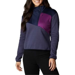 Columbia NWT Women's Lodge Hybrid Pullover Nocturnal Navy and Purple XS